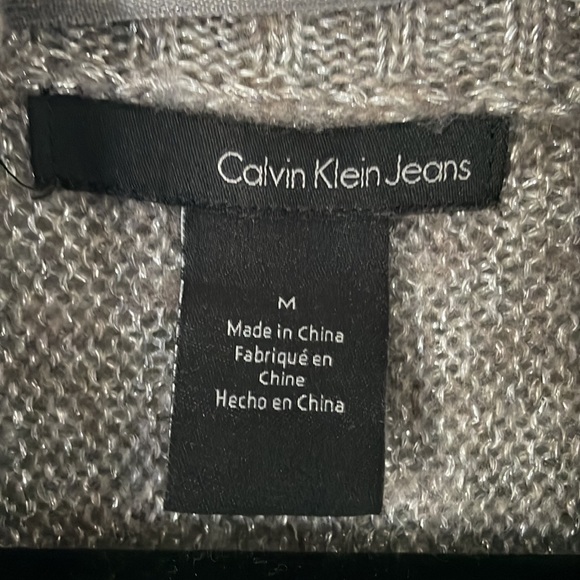 Grey and metallic silver Calvin Klein Jeans cardigan - Picture 3 of 5